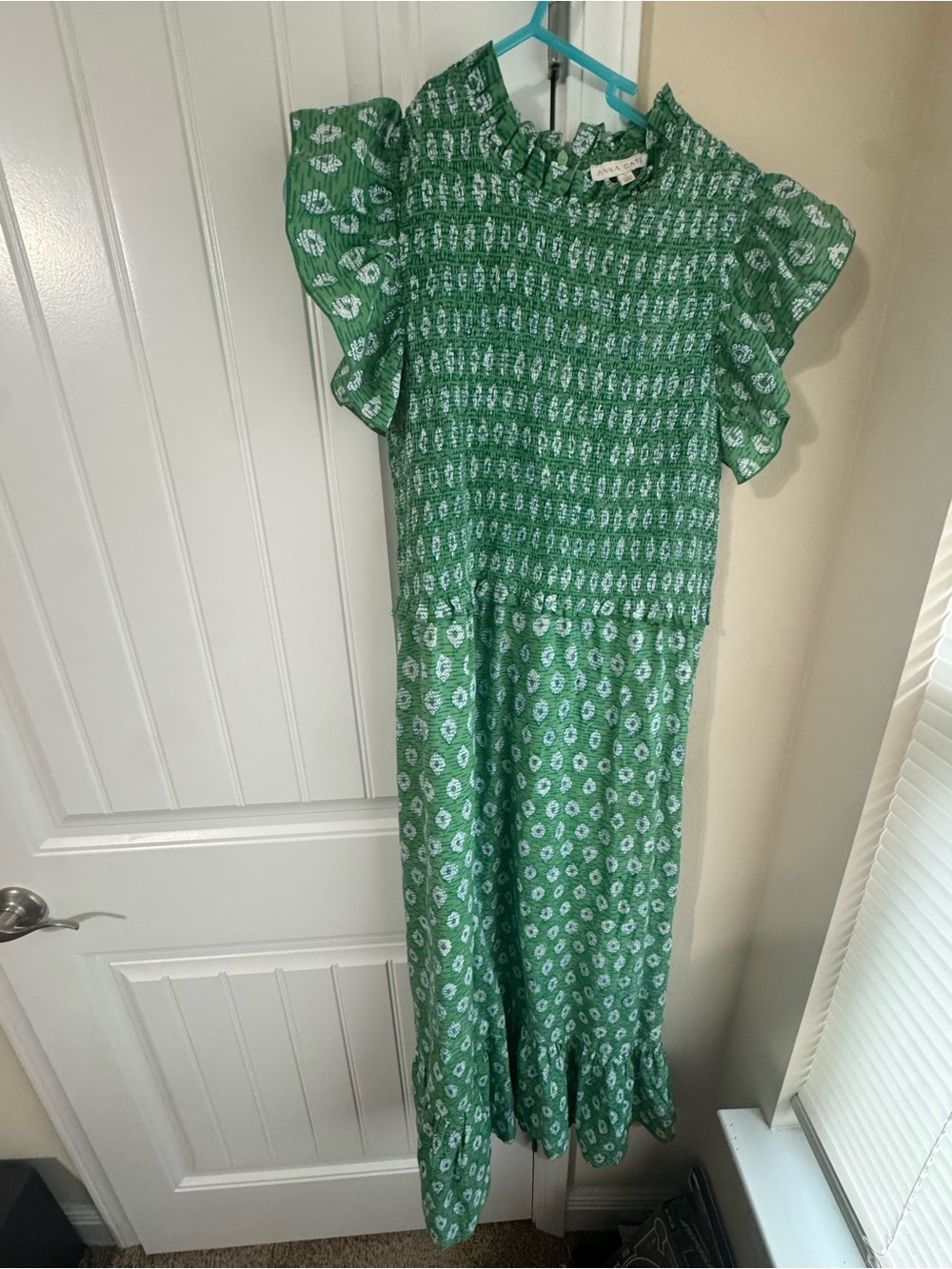 Green Floral Ruffle Midi Dress -  Women